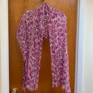 Pink & Grey Floral Scarf